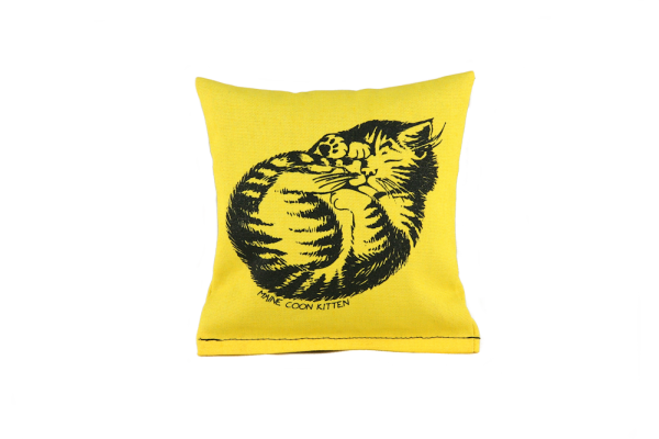 Dr. Pussums Soft Square Catnip Pillow (Sleeping Kitty) - Wholesale